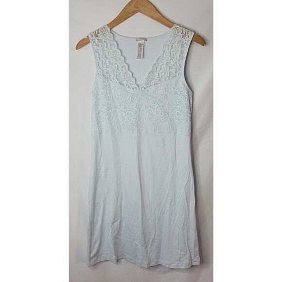 Hanro- Women's Moments Knit tank gown in light blue- size XS - Picture 1 of 5